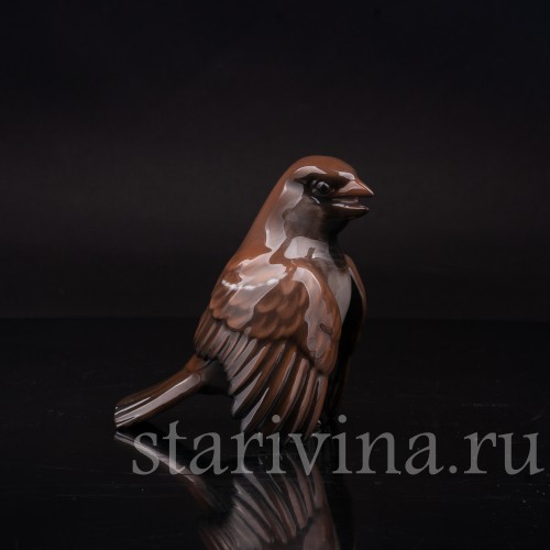 Фигурка птицы из фарфора Поющий воробей Rosenthal, Германия, 1950-60 гг.
