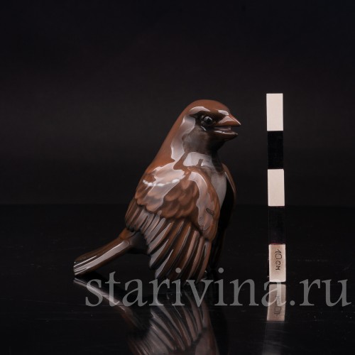 Фигурка птицы из фарфора Поющий воробей Rosenthal, Германия, 1950-60 гг.