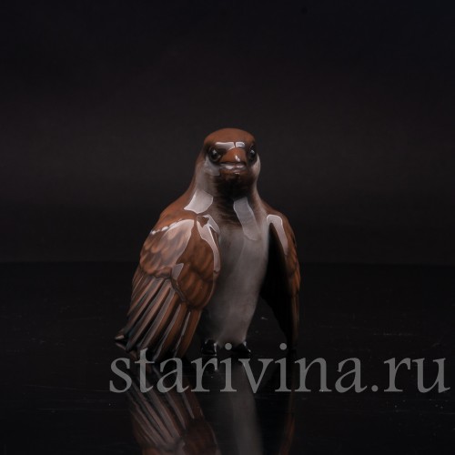 Фигурка птицы из фарфора Поющий воробей Rosenthal, Германия, 1950-60 гг.