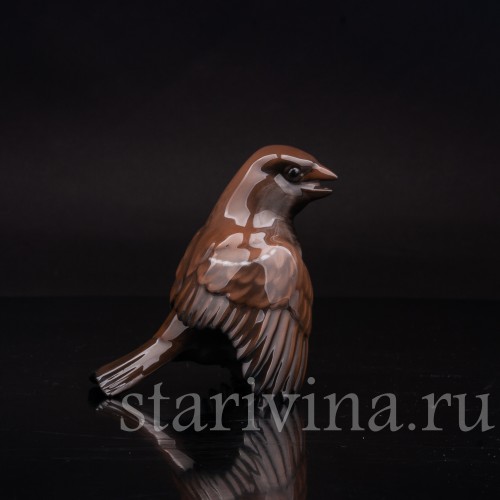 Фигурка птицы из фарфора Поющий воробей Rosenthal, Германия, 1950-60 гг.