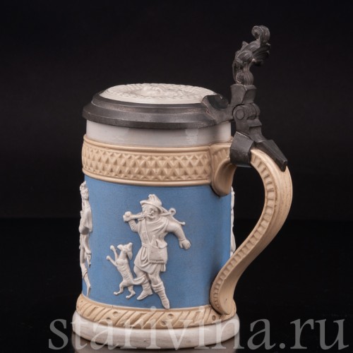 Старинная пивная кружка Времена года, 1/4 л, Villeroy & Boch, Германия, нач. 20 в.