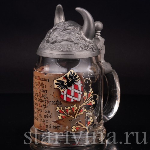Старинная пивная кружка Шлем викинга, 1/2 л, Германия, кон. 19 - нач. 20 вв.