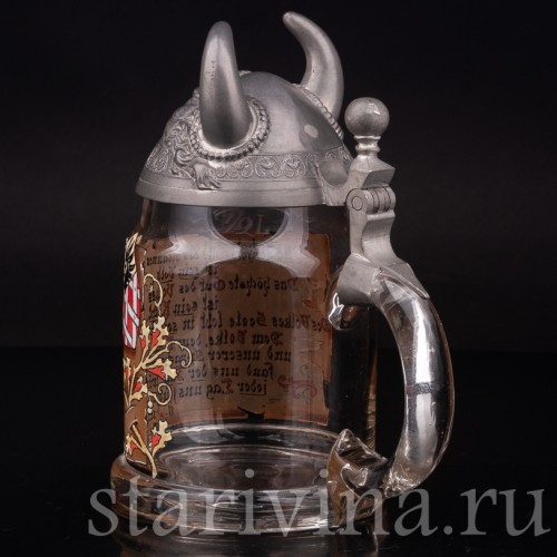 Старинная пивная кружка Шлем викинга, 1/2 л, Германия, кон. 19 - нач. 20 вв.