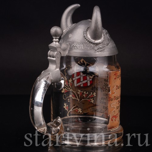 Старинная пивная кружка Шлем викинга, 1/2 л, Германия, кон. 19 - нач. 20 вв.