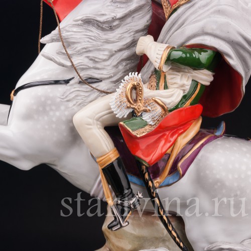 Фарфоровая композиция Наполеон Бонапарт на перевале Сен-Бернар, Sitzendorf, Германия, сер. 20 века.