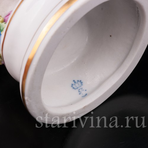 Фарфоровая статуэтка танцовщицы Девушка в розовом кружевном платье, Sitzendorf, Германия, пер. пол. 20 века.