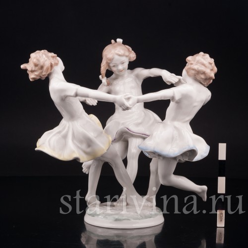 Статуэтка детей из фарфора Майский танец, Hutschenreuther, Германия, сер. 20 в.
