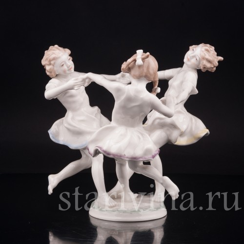 Статуэтка детей из фарфора Майский танец, Hutschenreuther, Германия, сер. 20 в.