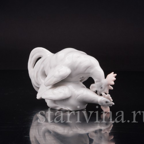 Фарфоровая статуэтка птиц Петух и курица, Ernst Bohne Sohne, Германия, 1878-1920 гг.