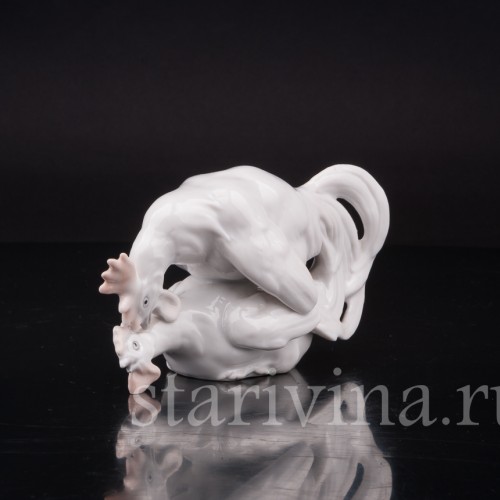 Фарфоровая статуэтка птиц Петух и курица, Ernst Bohne Sohne, Германия, 1878-1920 гг.