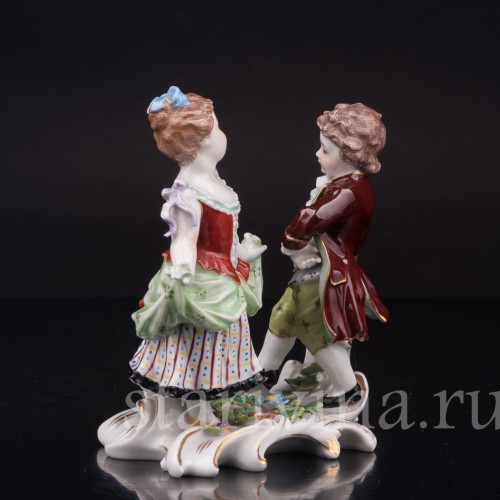 Фигурка из фарфора Танцующие дети, Volkstedt, Германия, кон. 19, нач. 20 вв.