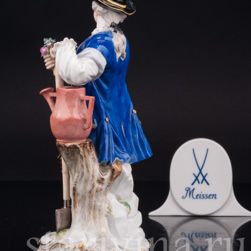 Фарфоровая статуэтка Садовник с лопатой и лейкой, Meissen, Германия, сер. 19 - нач. 20 вв.