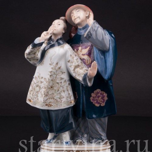 Фарфоровая статуэтка Соловей, Royal Copenhagen, Дания.