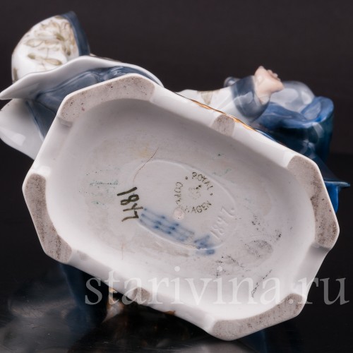 Фарфоровая статуэтка Соловей, Royal Copenhagen, Дания.