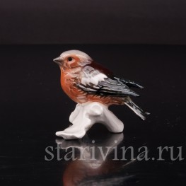 Фигурка птицы из фарфора Зяблик, миниатюра, Goebel, Германия, до 1990 г  .