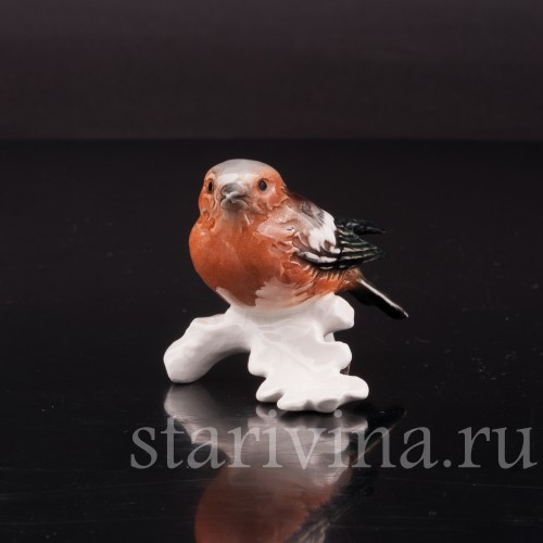Фигурка птицы из фарфора Зяблик, миниатюра, Goebel, Германия, до 1990 г  .