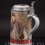 Старинная пивная кружка Три друга, 1 л, Villeroy & Boch, Германия, 1904 г.