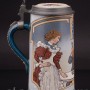 Старинная пивная кружка Студент и Ева, 1/2 л, Villeroy & Boch, Германия, 1908 г.