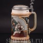 Старинная пивная кружка Игроки, 1/2 л, Villeroy & Boch, Германия, 1901 г.