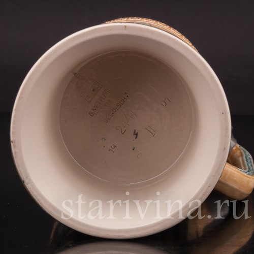 Старинная пивная кружка Игроки, 1/2 л, Villeroy & Boch, Германия, 1901 г.