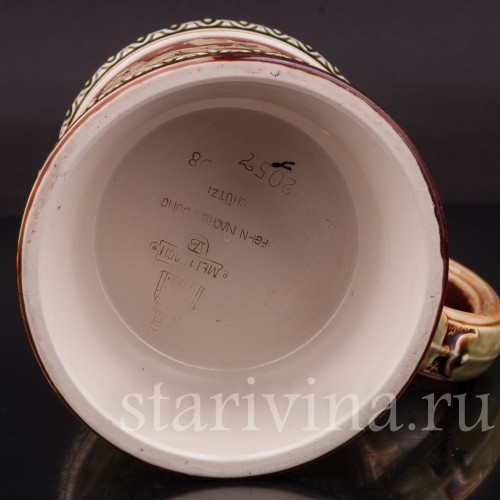 Старинная пивная кружка Сельские танцы, 1/2 л, Villeroy & Boch, Германия, 1898 г.