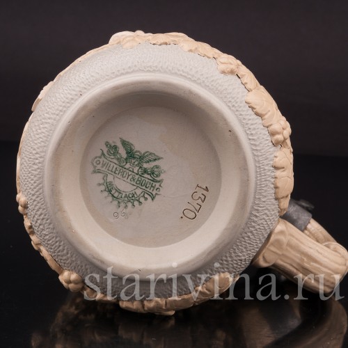 Уцененная пивная кружка Виноградная лоза, 1/2 л, Villeroy & Boch, Германия, 1896 г.