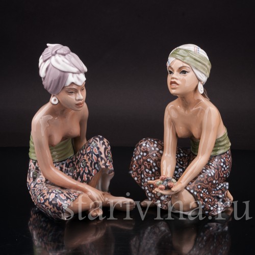 Фарфоровая статуэтка Девушка с Бали, Dahl Jensen, Дания, 1920-80 гг.