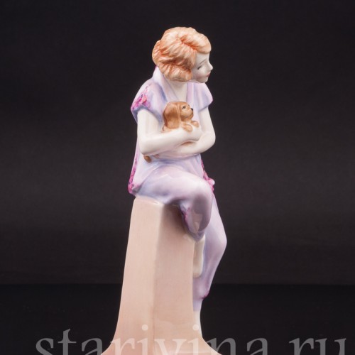 Фарфоровая статуэтка Девушка со щенком, Royal Doulton, Великобритания, 2000 г.