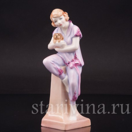 Фарфоровая статуэтка Девушка со щенком, Royal Doulton, Великобритания, 2000 г.