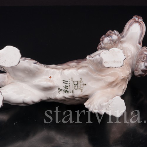Статуэтка собаки из фарфора Спаниель, Dahl Jensen, Дания, 1920-80 гг.