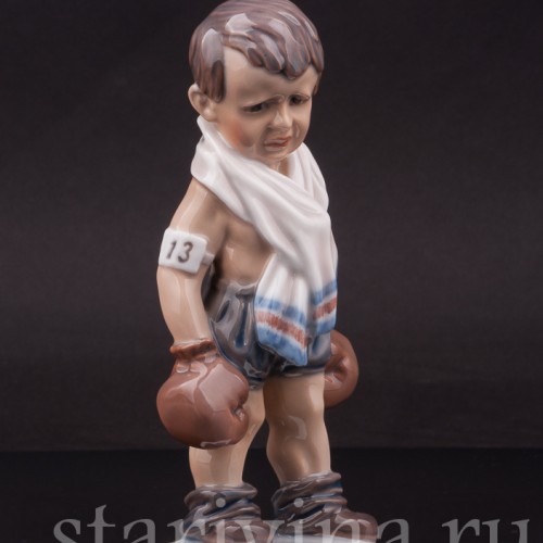 Фигурка из фарфора "13 номер", мальчик-боксер Dahl Jensen, Дания, 1920-80 гг.