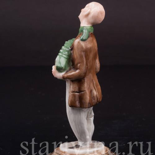Фигурка из фарфора Мужчина, играющий на гармошке, миниатюра, Giuseppe Cappe, Италия, вт. пол. 20 в.