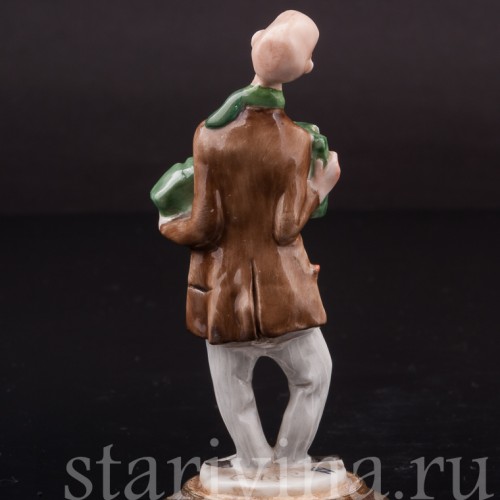 Фигурка из фарфора Мужчина, играющий на гармошке, миниатюра, Giuseppe Cappe, Италия, вт. пол. 20 в.