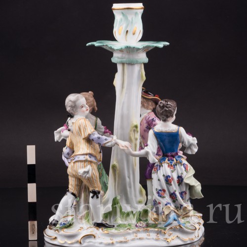 Фарфоровая композиция-подсвечник Дети в хороводе, Meissen, Германия, сер. 19 - нач. 20 вв.