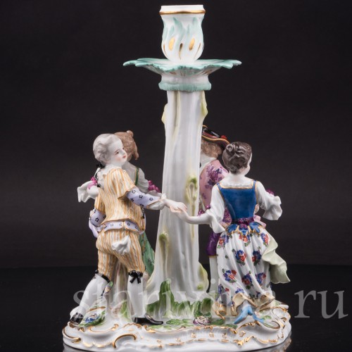 Фарфоровая композиция-подсвечник Дети в хороводе, Meissen, Германия, сер. 19 - нач. 20 вв.