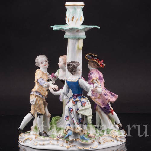 Фарфоровая композиция-подсвечник Дети в хороводе, Meissen, Германия, сер. 19 - нач. 20 вв.