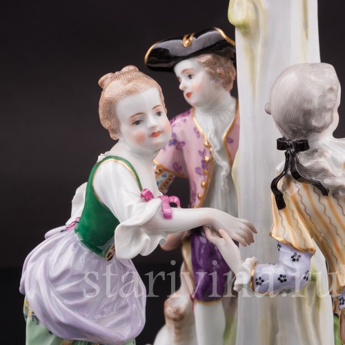 Фарфоровая композиция-подсвечник Дети в хороводе, Meissen, Германия, сер. 19 - нач. 20 вв.