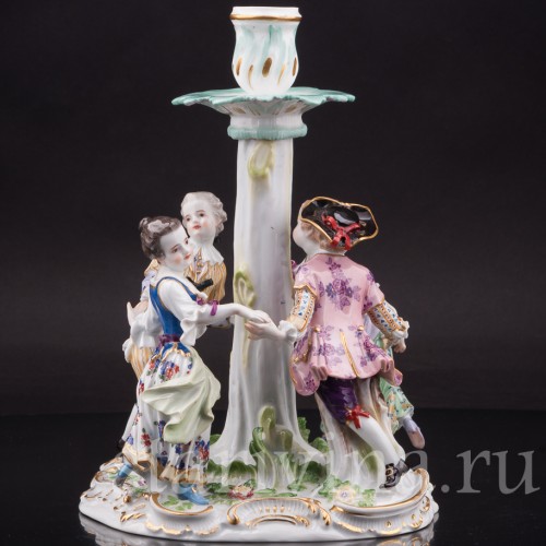 Фарфоровая композиция-подсвечник Дети в хороводе, Meissen, Германия, сер. 19 - нач. 20 вв.