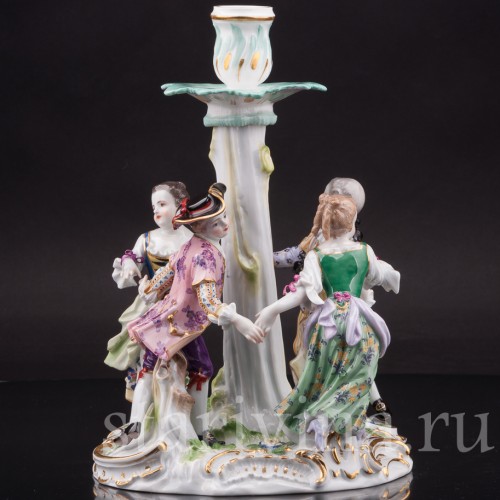 Фарфоровая композиция-подсвечник Дети в хороводе, Meissen, Германия, сер. 19 - нач. 20 вв.