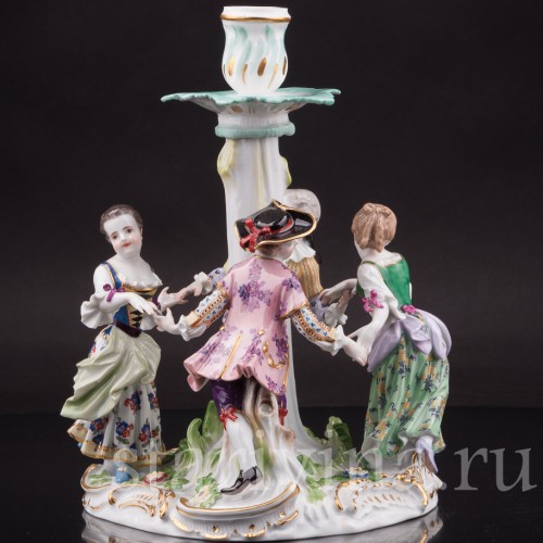 Фарфоровая композиция-подсвечник Дети в хороводе, Meissen, Германия, сер. 19 - нач. 20 вв.