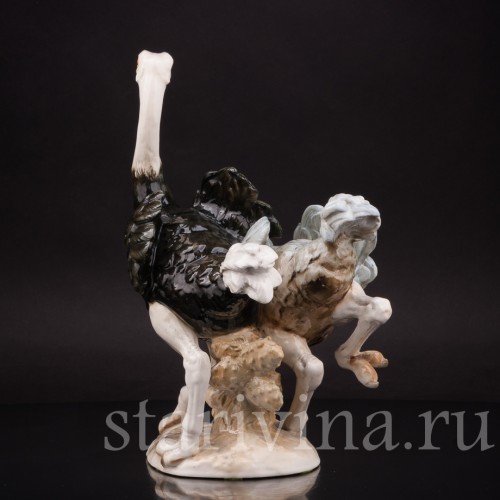 Фигурка птиц из фарфора Два страуса Hutschenreuther, Германия, 1955-68 гг.