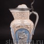 Старинный пивной кувшин Три фигуры, 3.2 л, Villeroy & Boch, Германия, 1914 г.