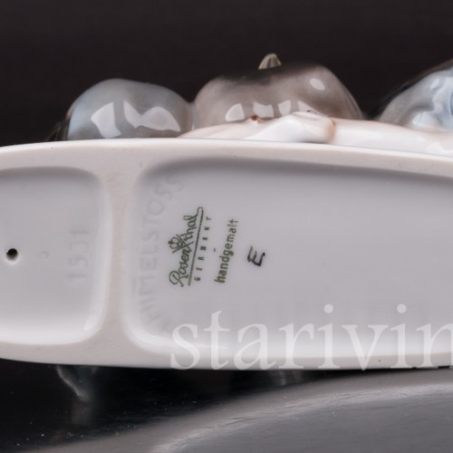 Статуэтка птиц из фарфора Три птенца на ветке, Rosenthal, Германия, 1950-60 гг.