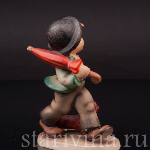 Фарфоровая фигурка Мальчик с зонтом и собакой, Goebel, Германия, 1950-55 гг.