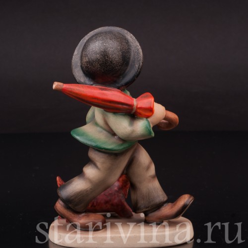 Фарфоровая фигурка Мальчик с зонтом и собакой, Goebel, Германия, 1950-55 гг.