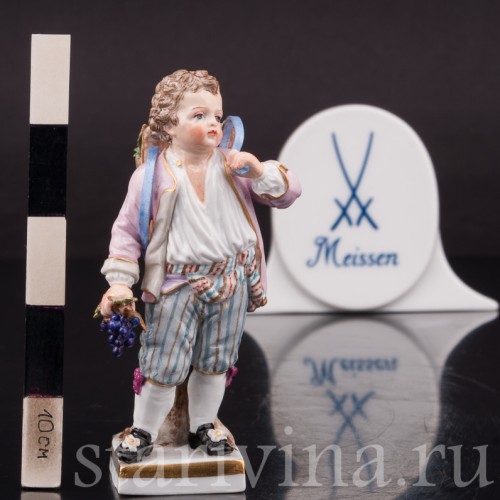 Мальчик с виноградом, миниатюра, Meissen, Германия, сер. 19 - нач. 20 в