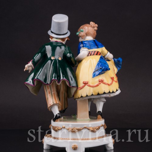 Фарфоровая статуэтка Танцующие дети, E. A. Muller, Германия, 1890-1927 гг.