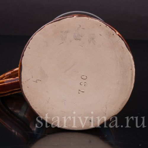 Старинная пивная кружка Весёлая песня, 1/2 л, J. W. Remy, Германия, 1890-1915 гг.