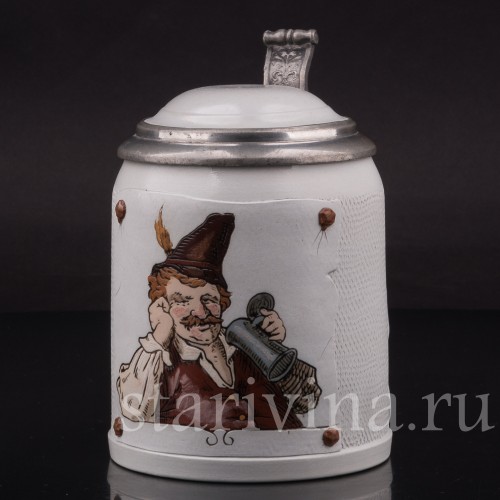 Старинная пивная кружка Горный житель, 1/2 л, Villeroy & Boch, Германия, 1885 г.