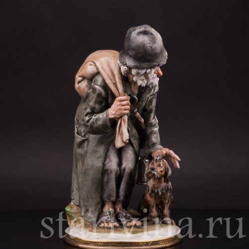 Фарфоровая композиция Странник и собака, Giuseppe Cappe, Италия, 1962 г.